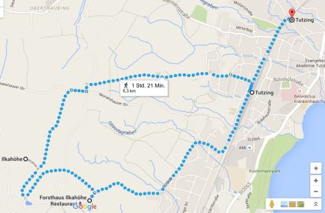 Google Maps Route Ilkahöhe